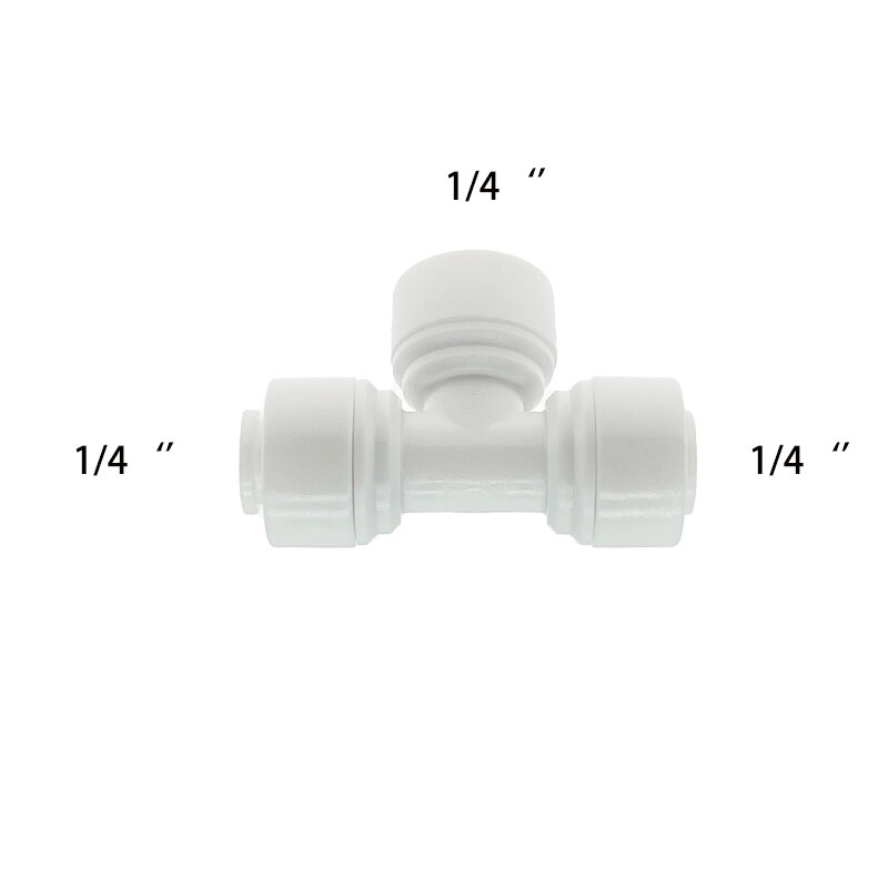 1/4 Inch  Tee Connector 3 Way Fitting  For 6.35mm Tube Push-in Quick Connector PE Hose Union Joint Slip Lock  Pack 10 Pcs