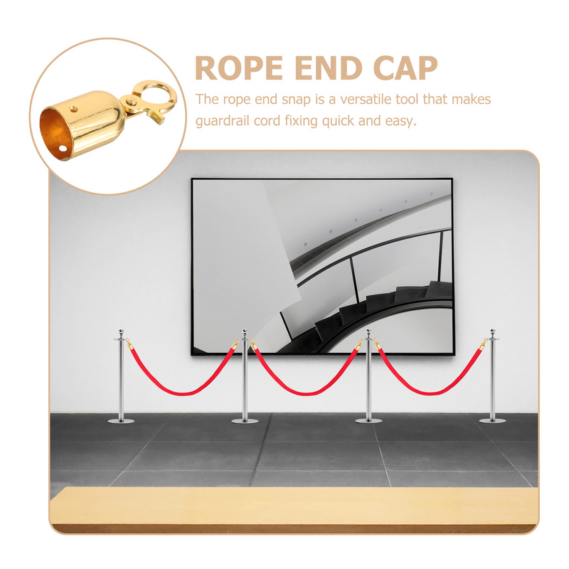 Stainless Steel Cord End Cap Metal Rope End Connector Snap Hook Guardrail Rope End Hook Stopper Fastener