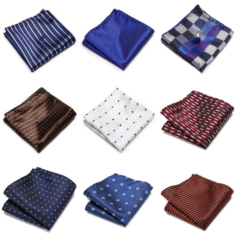 Pocket Square Handkerchief Vangise Brand 2022 New Design Great Quality Silk Hanky Dot Wedding Accessories Man Blue  Easter Day