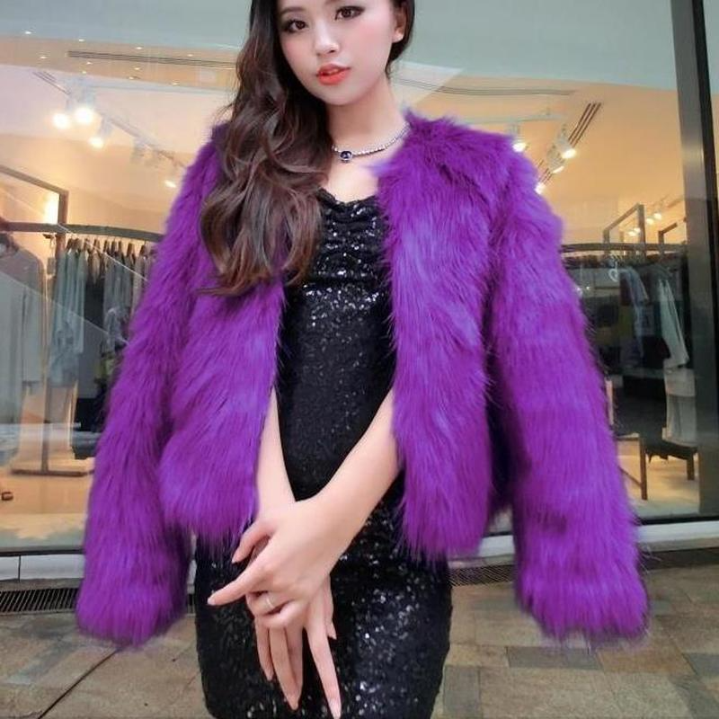 เสื้อโค้ทขนสุนัขจิ้งจอกเทียมสำหรับผู้หญิงแจ็คเก็ตขนเฟอร์2021สีพื้นแขนยาวเสื้อพาร์ MODE Korea แจ็คเก็ตฤดูหนาว