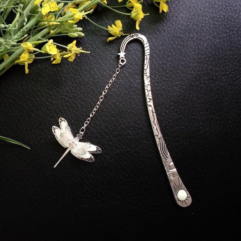 Retro Luminous Metal Bookmark Butterfly Dragonfly Bookmark Children Stationery Student Gift