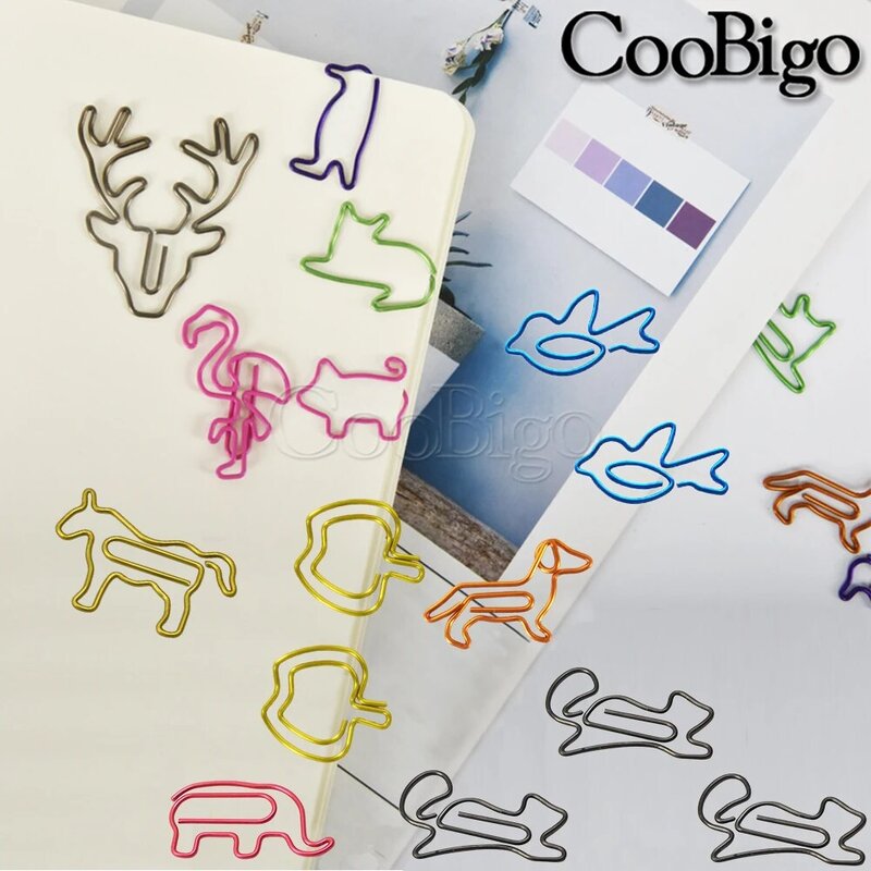 10pcs Metal Paper Clips Creative Animal Shape Marking Clip Bookmark Office School Memo Stationery Notebook DIY Supplies