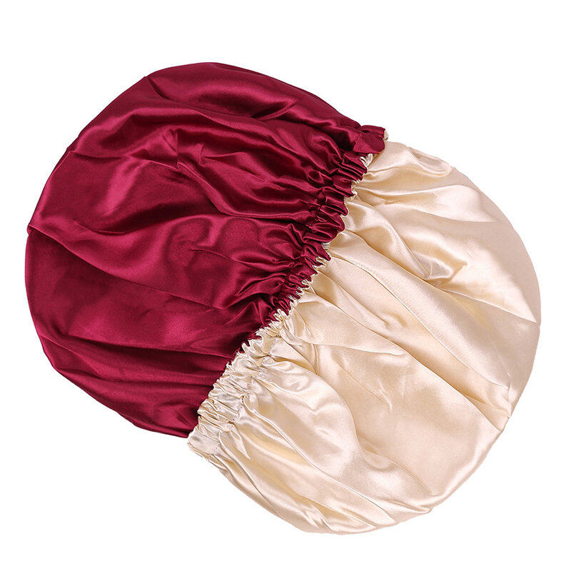 Nuovo berretto per capelli in raso per dormire invisibile piatto imitazione seta rotonda cura dei capelli donne copricapo cerimonia pulsante di regolazione cappello da notte