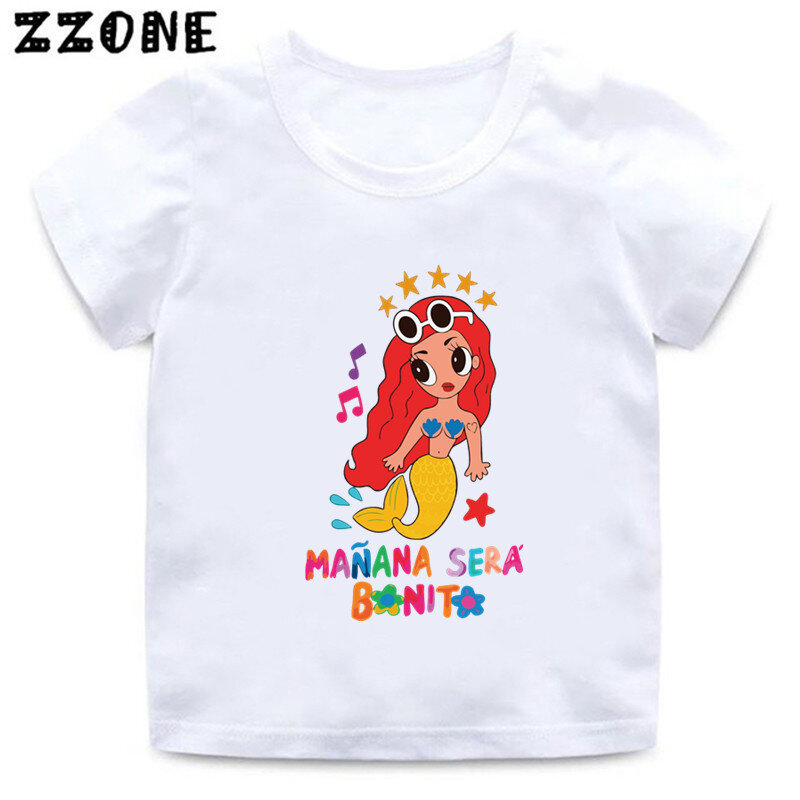 Manana Sera Bonito Karol G Bichota Print Cartoon Kids T-shirt Cute Girls Clothes Baby Boys T shirt Summer Children Tops, oooo5869