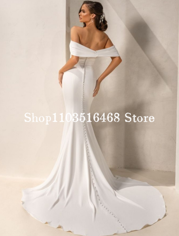 Vestidos de novia elegantes de satén de un hombro, vestidos de novia con abertura de sirena Sexy, vestidos de novia y de piso formales, 2024