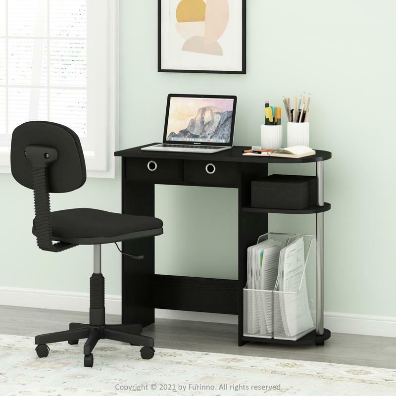 Furinno Go-Mesa de escritorio para ordenador portátil, color nogal oscuro, color verde