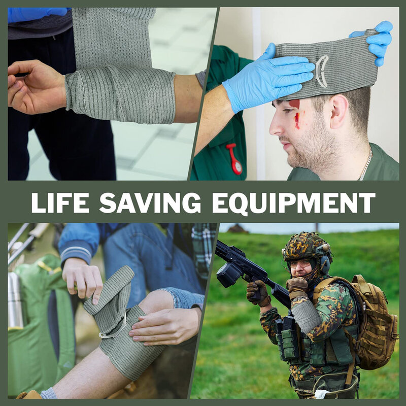 Bandage israélien pour plaie, saut d'urgence, compression, DulTrauma, premiers soins, IFAK Trauma, militaire, médical, 4 po, 6 po