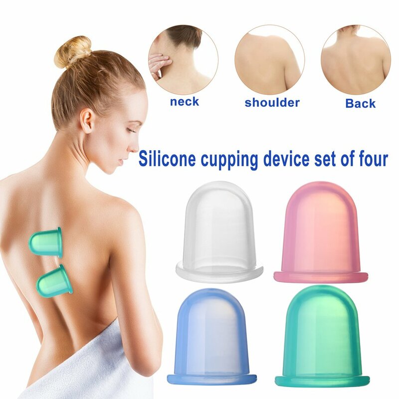 5 cores família corpo inteiro pescoço de volta massagem ajudante sillicone anti celulite massageador latas vácuo cupping copo chinês cuidados saúde