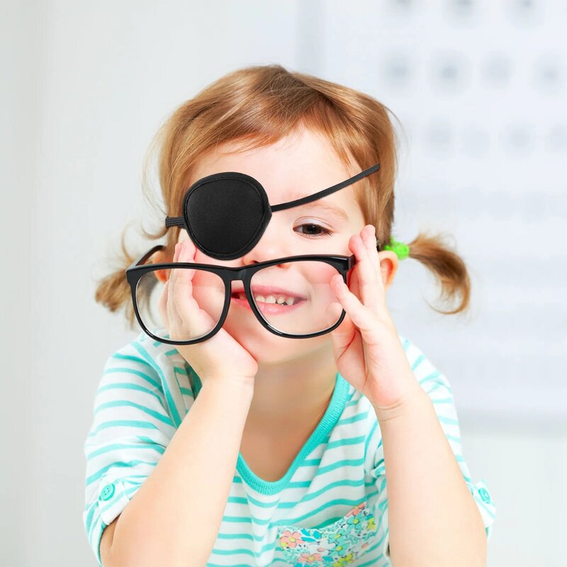 1pc Pirate Eye Patch Eye Covers per dormire benda per gli occhi regolabile benda per gli occhi nera benda per gli occhi per strabismo