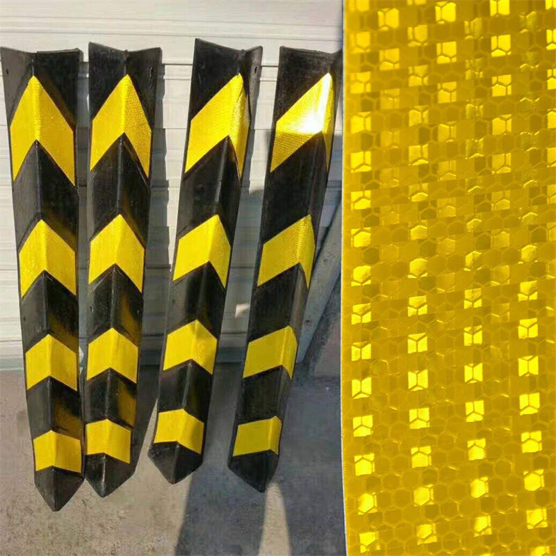 3m * 4 Zoll wasserdichtes reflektieren des Material gelbe Farbe Shinny Waben PVC Reflektor Aufkleber Auffälligkeit sband für Sicherheits warnung