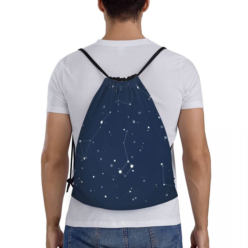 Mochila personalizada con cordón para hombre y mujer, bolsa ligera con diseño de cielo nocturno, espacio, Galaxia, gimnasio, saco deportivo para entrenamiento