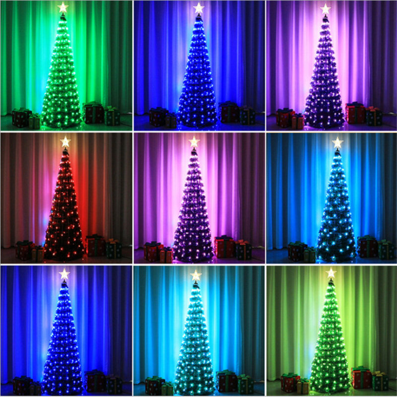 Guirnalda de luces LED RGB para decoración interior y exterior, luces de hadas de Navidad, 12 modos, impermeables, iluminación de vacaciones, 10M/20M