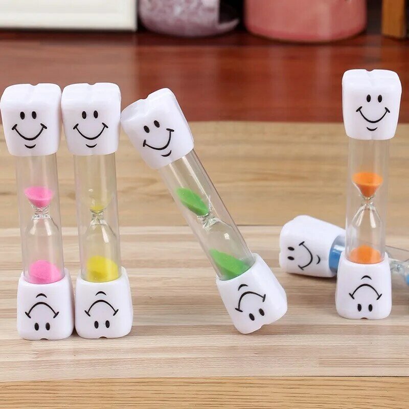 Sorridente Face Tooth Brushing clessidra 3 minuti Dental Sand Time Meter Sandglass clessidra per bambini decorazione regalo per bambini casa