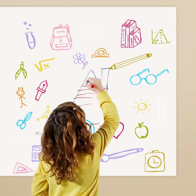 Eletrostático Whiteboard Wall Stickers, removível, infantil's Household Writing Board, não machuca a pintura da parede, prancheta