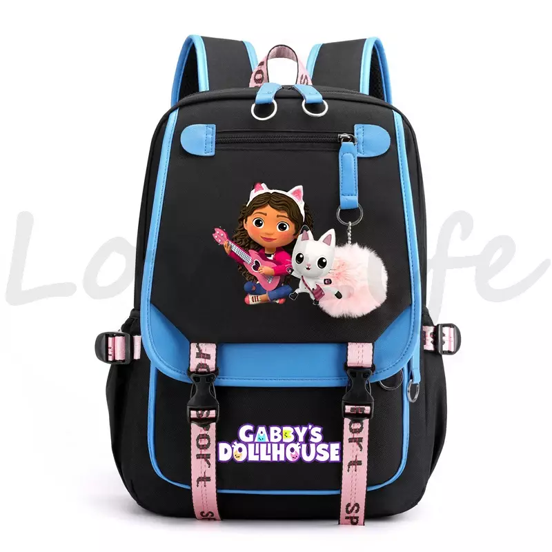 Gabby's Dollhouse mochilas escolares de dibujos animados para niños, lindas mochilas para niñas, gatos Gabby, mochila de moda para mujer, mochila para portátil de viaje