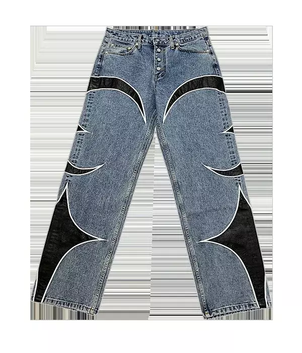 Celana panjang lurus ramping ritsleting Denim klub Thug merek celana Jeans katun Denim celana Jeans kasual nyaman ukuran S-xl # U54