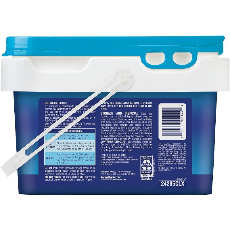 CLOROX-tabletas de clorado de larga duración, 3 pulgadas, cloro de 5 libras, piscina y Spa, XtraBlue