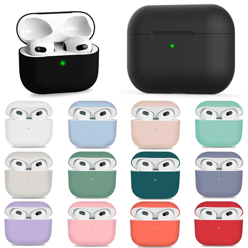 Case For AirPods Pro 2 3 Liquid Silicone Case Protective Cover Ultra-thin simple Soft Protect Cover for airpods 3rd generation