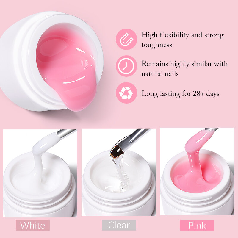 UR SUGAR Milky White Clear Pink Color 15ml Jelly Extension Nail Gel Polish Soak Off UV LED Gel vernice Manicure Tips Tools