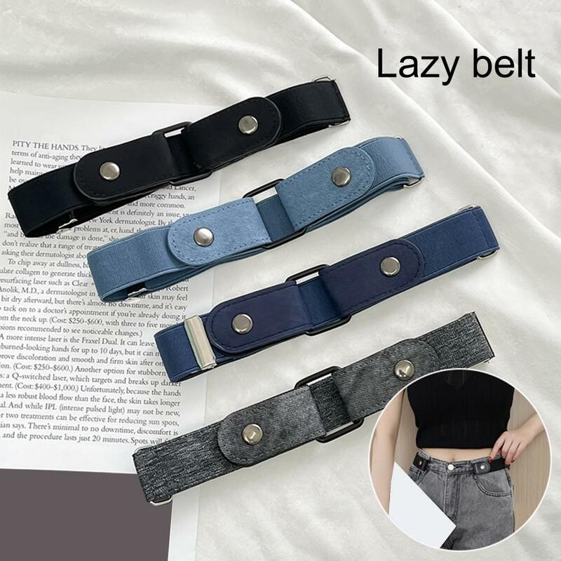 Lazyer Women Men Belt Adjustable Elastic Stainless Buckle Clothes Matching Unisex Waist Strap Pants Belt