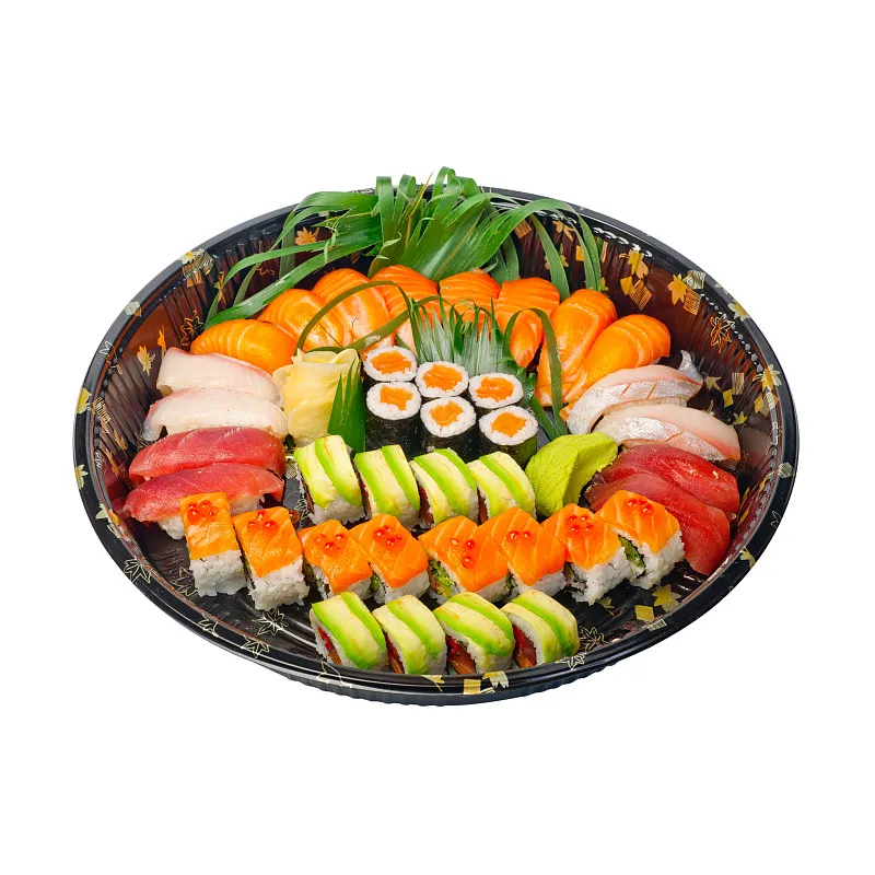 Bandeja plástica do produto comestível, caixa japonesa luxuosa do sushi, produto personalizado, fruto, vegetal, salada