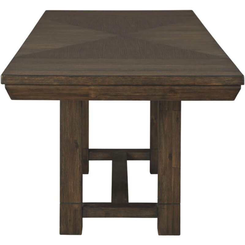 Muebles de cocina informales, mesa de comedor Rectangular extendida para hasta 8 personas, color marrón oscuro