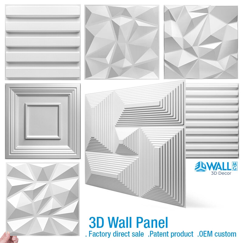 Pegatina de pared 3D no autoadhesiva, panel de pared impermeable para sala de estar, baño y cocina, 30x30cm
