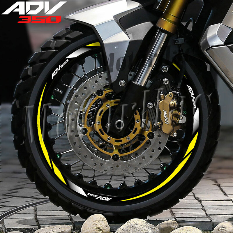 Adesivo de roda da motocicleta para Honda, decalques reflexivos Stripe Rim, acessórios impermeáveis, ADV 350, Adv350 2021-2023