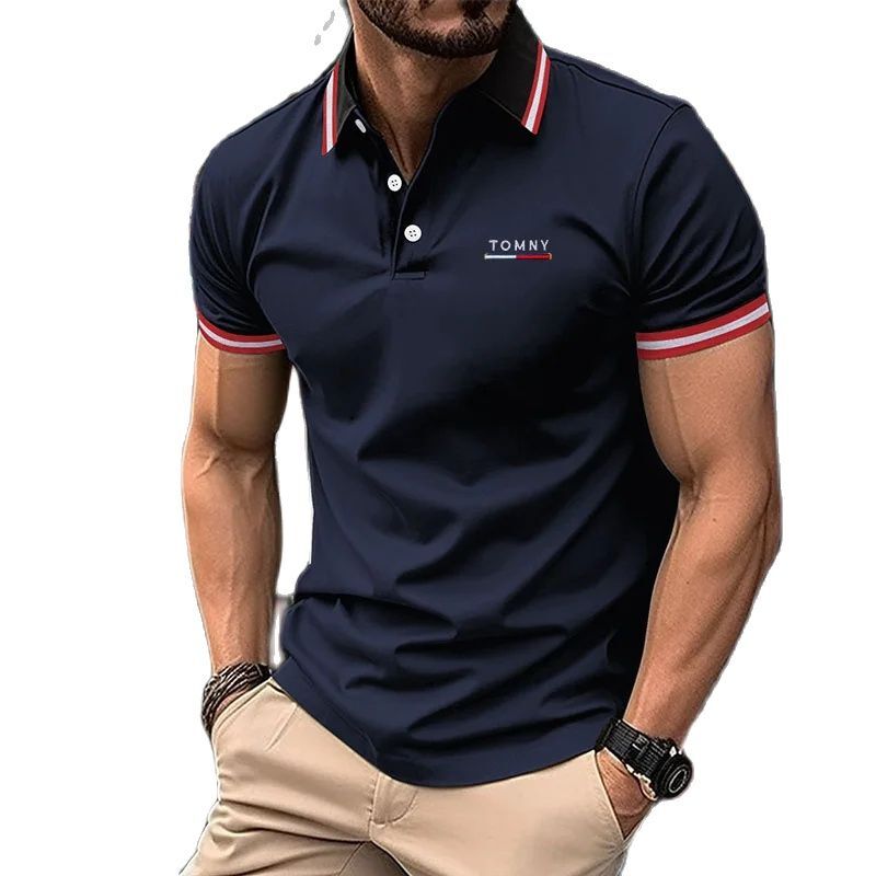 T-shirt nuova Polo estiva polo a maniche corte da uomo di alta qualità traspirante top Business casual polo ad assorbimento del sudore fo