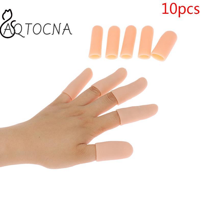 Tube de gel de silicone pour la protection des doigts, bandage pour les mains, anti-coupure, degré de chaleur, manches pour les doigts, grands outils de cuisine, 10 pièces