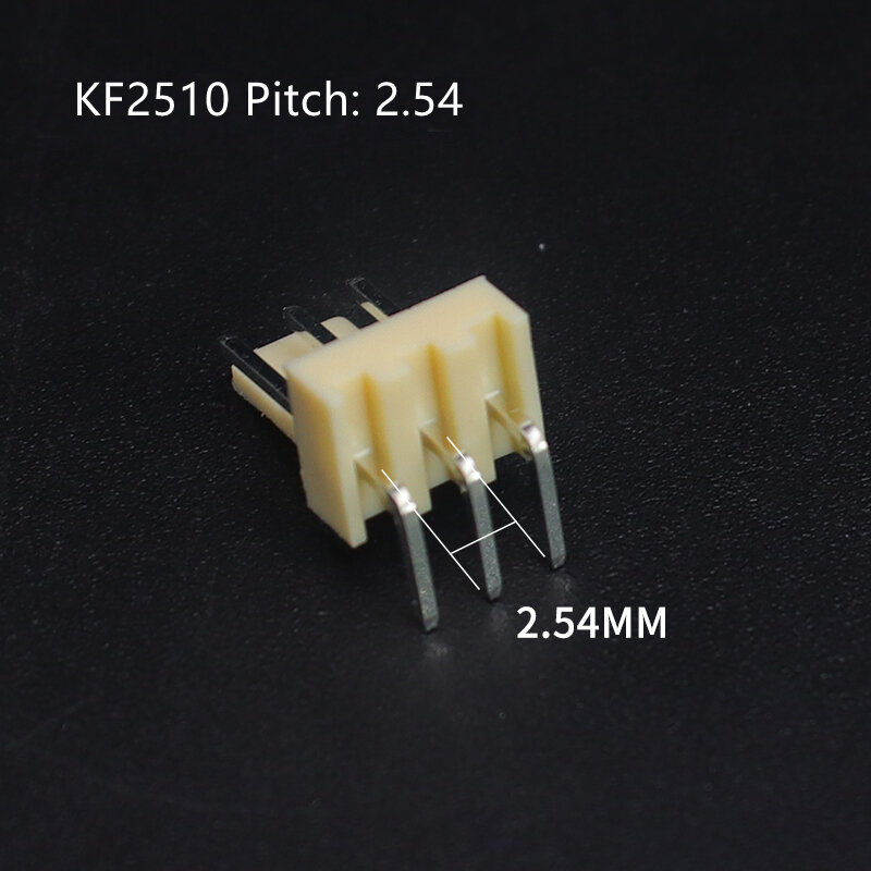 KF2510 커넥터 2.54MM 피치 수 핀 헤더 50 개, 2P 3P 4P 5P 6P 7P 8P 9P 10P 11P 12P PCB 2510 용 직각 곡선 바늘