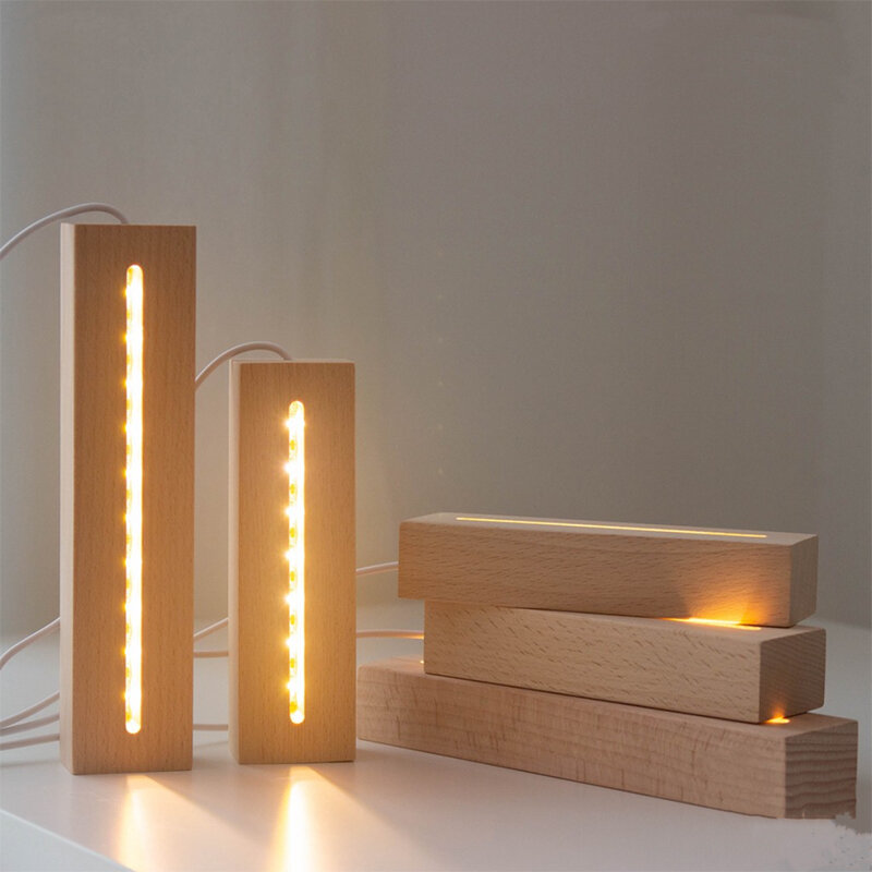 Base lumineuse LED en bois avec câble USB, lumière RVB blanche chaude pour fleurs séchées, lampes de nuit à lettres en résine, artisanat de bricolage, 1.5m
