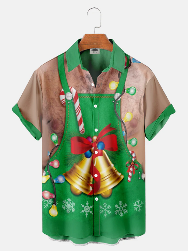 Color Hawaiian Oversized Sacks For Men Casual Dress Shirts Men's Luxury Clothing God Santa Claus Robe Camisa Floral Masculina