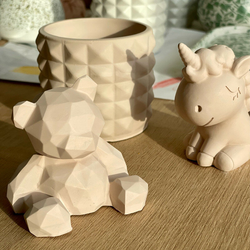 3D Stereo Bear stampo in Silicone fai da te a forma di animale candela stampo gesso sapone candela che fa forniture decorazione torta al cioccolato fatta a mano