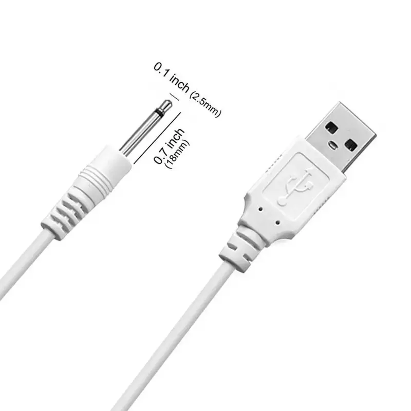 Kabel do ładowarki wibracyjnej USB DC 2.5 przewód do ładowania zabawki dla dorosłych wibratory akcesoria do masażu uniwersalny zasilacz USB