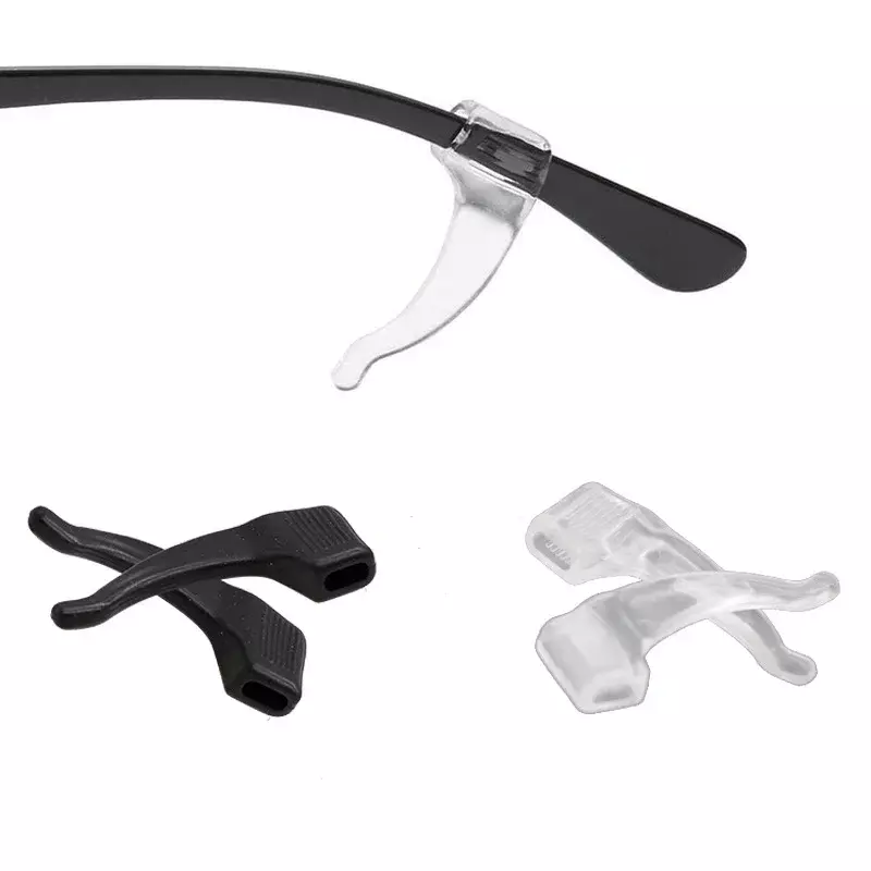Crochet d'oreille anti-alde en silicone pour lunettes, porte-bouchon de pointe de temple, supports de retenue de lunettes, poignée élastique, 5 paires, 20 paires
