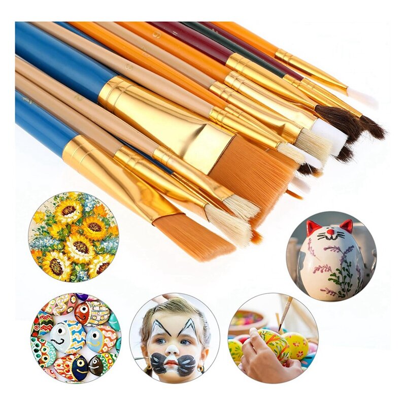 Verfkwast Set Professionele Verfbrush Kit Kunstenaar Borstels Spons Schuim Verfborstels Voor Volwassenen Kinderen Kunstenaar Schilderen