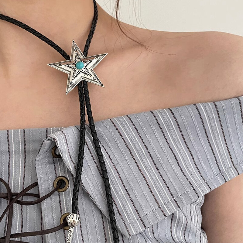 Fashion Retro Summer Star Adjustable Decoration Waist Rope Dual-Purpose Sweet Cool Personalized Necklace Women Jewelry Gift