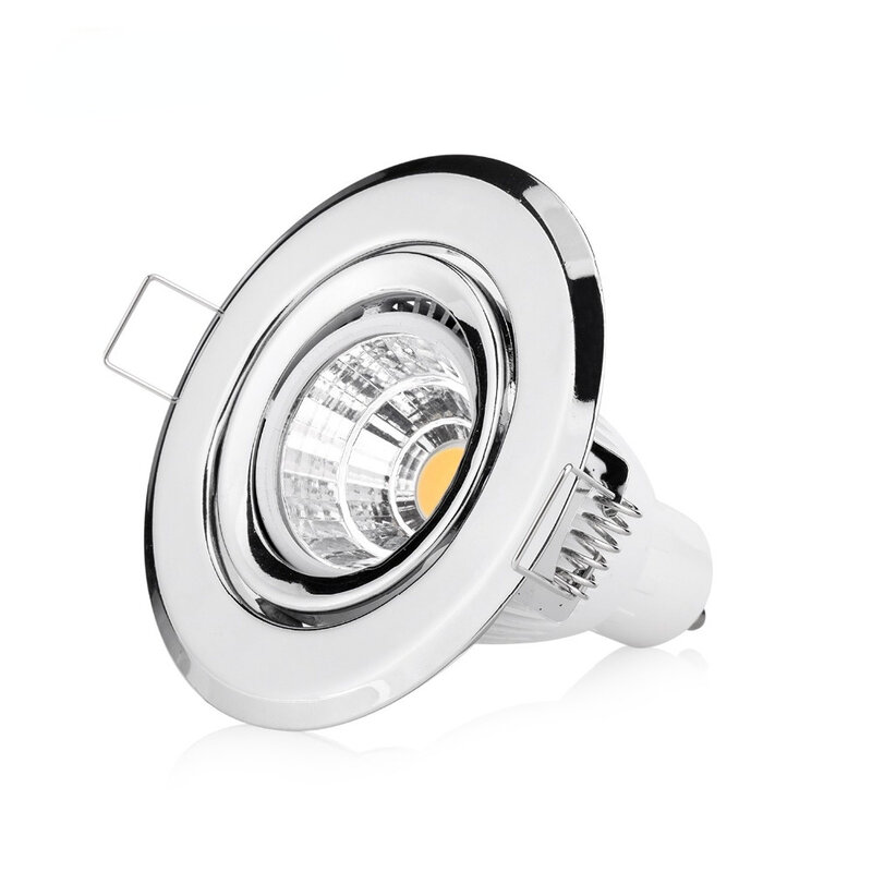 LED Spotlight Cutout 62mm Chrome Round Adjustable Aluminium Fixture Ceiling Light Frame for GU10 MR16 LED Spot Fitting