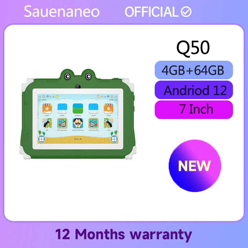 Sauenaneo แท็บเล็ตแอนดรอยด์สำหรับเด็ก4GB + 64GB ขนาด7นิ้ว, แท็บเล็ตแอนดรอยด์ PC สำหรับเด็กการศึกษาและการศึกษา