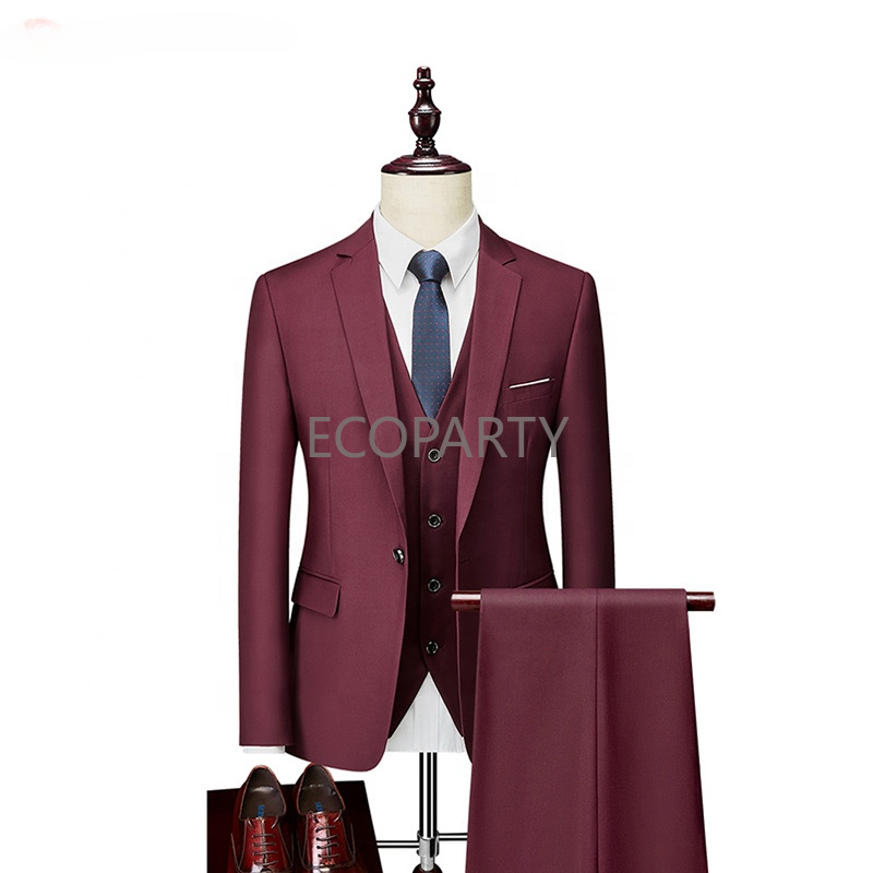 Pakaian Formal bisnis pria, rompi Blazer pernikahan 3 buah, setelan celana Formal bisnis untuk pria