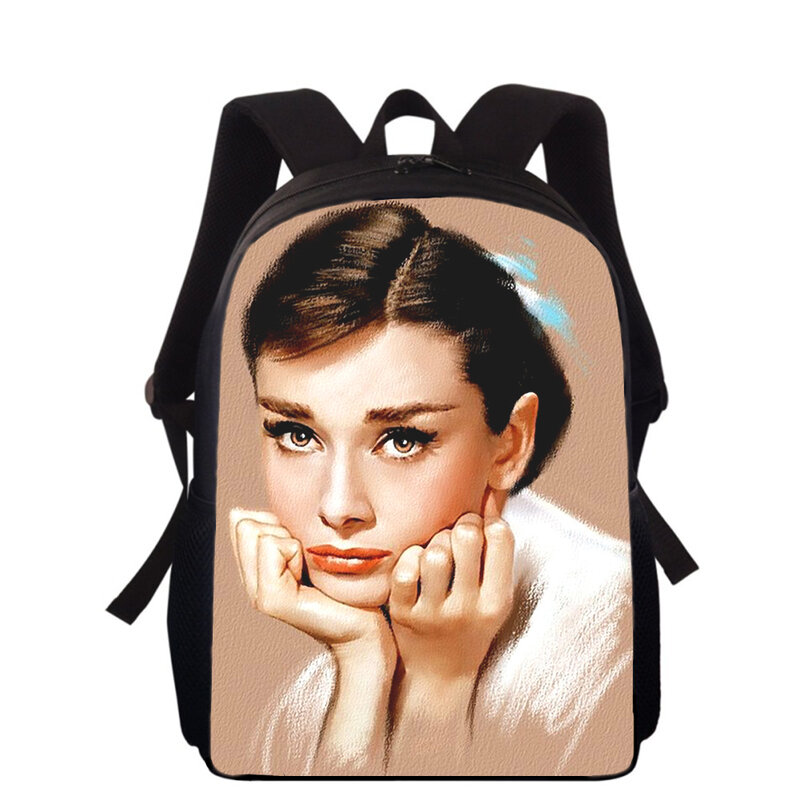 Детский рюкзак с 3D принтом Одри Хепберн, ранцы для школьников и учебников, 16 дюймов, ранцы для детей