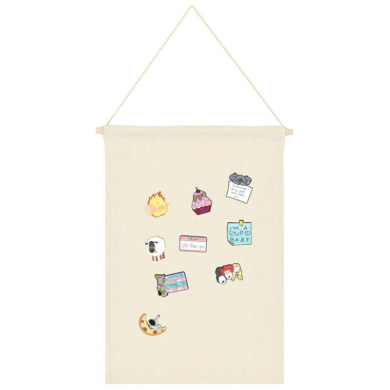 Exhibidor de broche colgante de almacenamiento, banderín de pared colgante de ropa, insignia de tablero, caja de insignia escolar, Pin de regalo