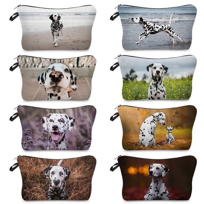 Organizer Bag Foldable Ladies Makeup Toiletry Kit Beach Travel Women Cosmetic Bag Casual Outdoor Dalmatian Animal Dog Printed