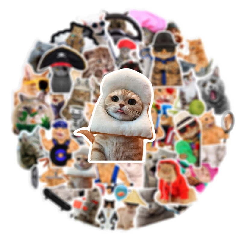 10/30/66pcs 귀여운 재미 있은 고양이 스티커 Kawaii 만화 동물 데칼 노트북 오토바이 가방 노트북 방수 스티커