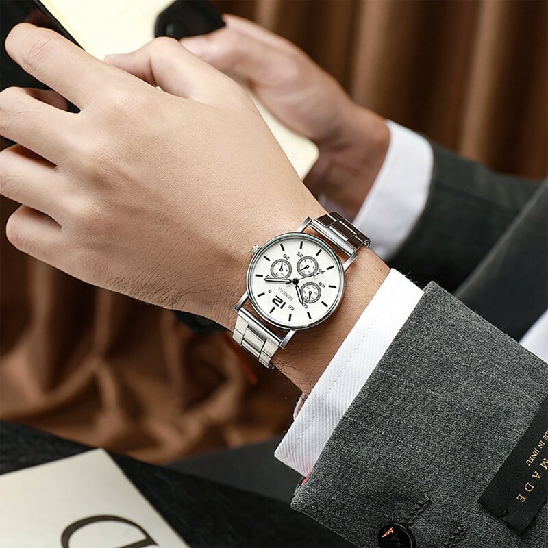 Reloj de pulsera de acero para hombre, cronógrafo de cuarzo, informal, elegante, de alta calidad, a la moda, 2023