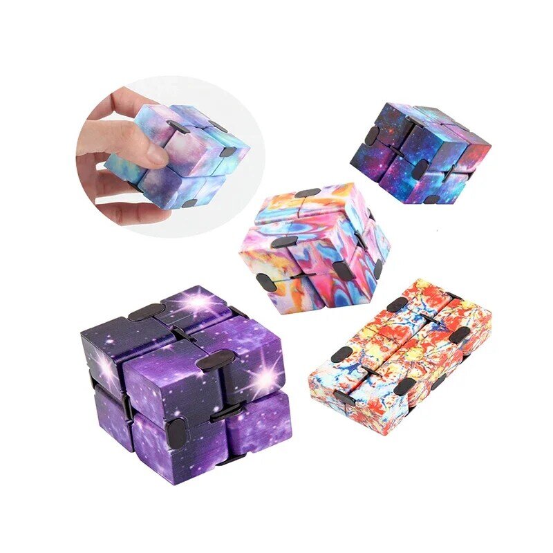 Starry Sky Infinity Cube Puzzle Brinquedos para Crianças e Adultos, Quadrados, Aliviar O Estresse, Jogo De Mão, Labirinto De Quatro Canto, Descompressão Fidget