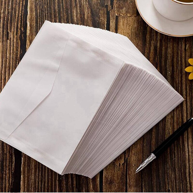 Set amplop kertas transparan amplop kosong 100 buah amplop undangan pernikahan antik surat untuk kartu