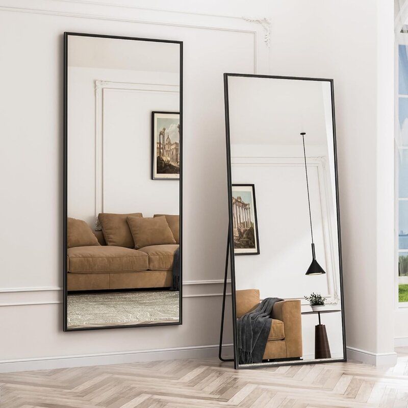 Comprimento total do espelho com suporte, Piso Espelho, Quarto Wall Mirror, 71 "x 28"