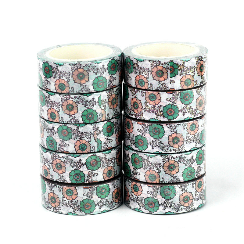 Wholesale 10PCS./Lot Decorative Spring Flower Leaves Easter Washi Tape for Scrapbook Diary Adhesive Masking Tape Cute Papeleria